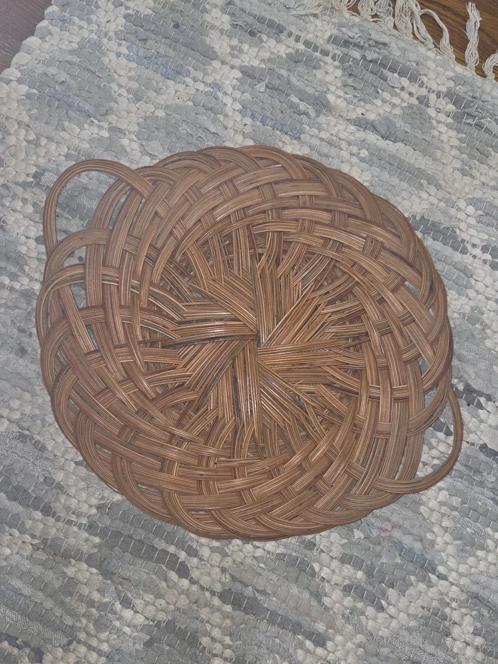 Handwoven Brown Rattan Decorative Tray - Home Accents